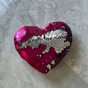 Heart Sequin Reversible Pillow
